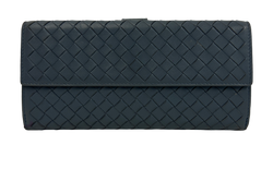 Bottega Veneta Billetera, Piel,Intrecciato, Azul, BO6439