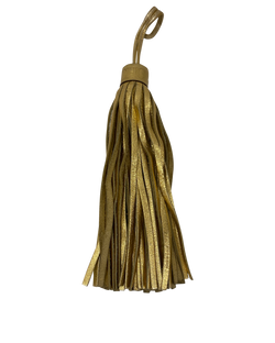 Carolina Herrera Charm, Flecos, Piel, Dorado,3