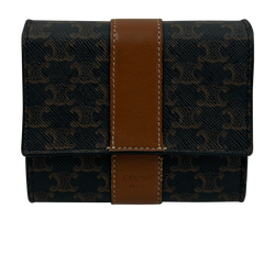 Celine Billetera Vintage, Piel, Marron,3
