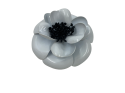 Chanel Broche Camelia, Acetato, Blanco, 3