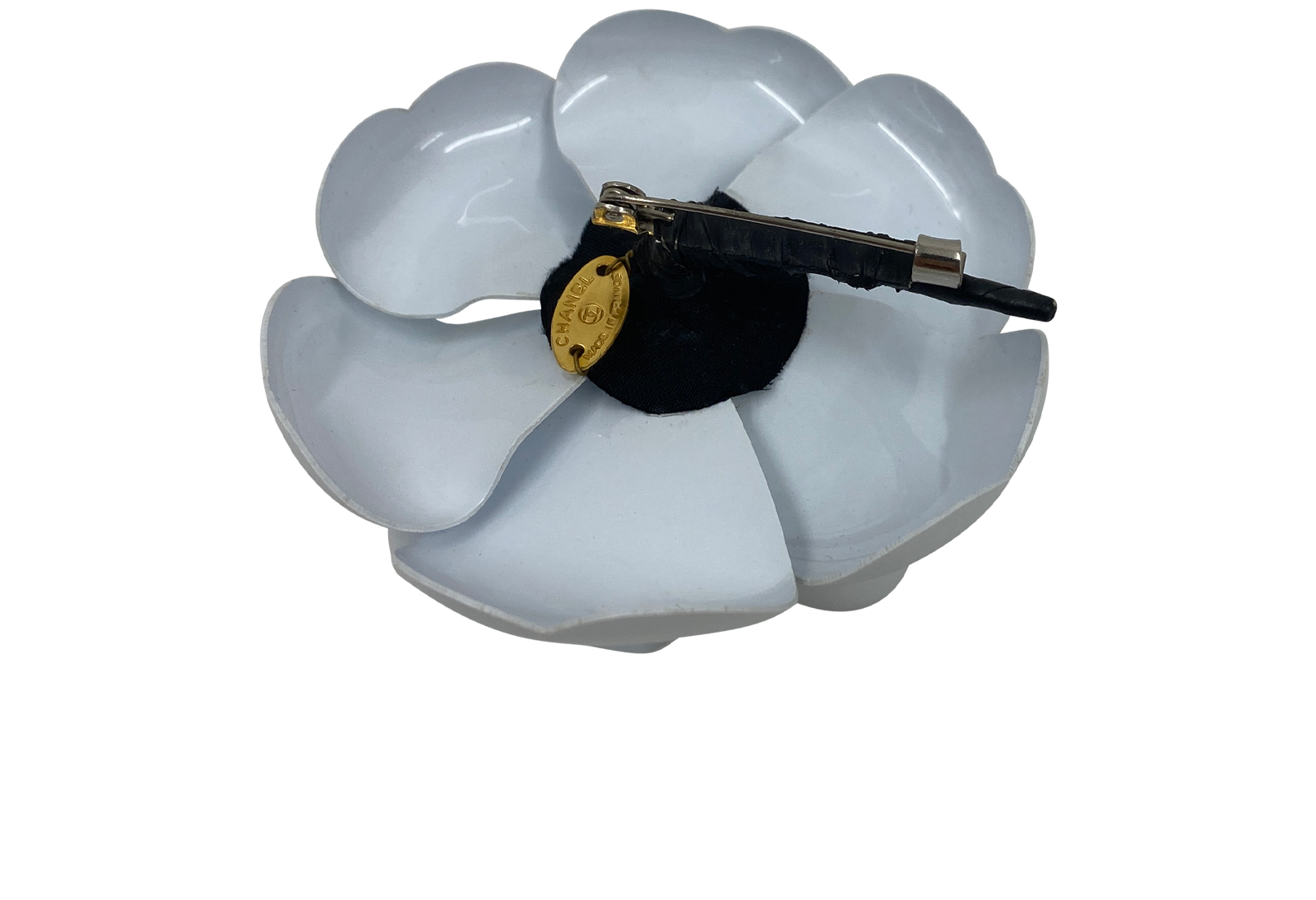 Chanel Broche Camelia, 302€, Accesorios, Blanco, Tafetán - Acetato, Vista trasera