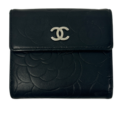 Chanel Billetera Camelia, Piel, Negro,2, 146295