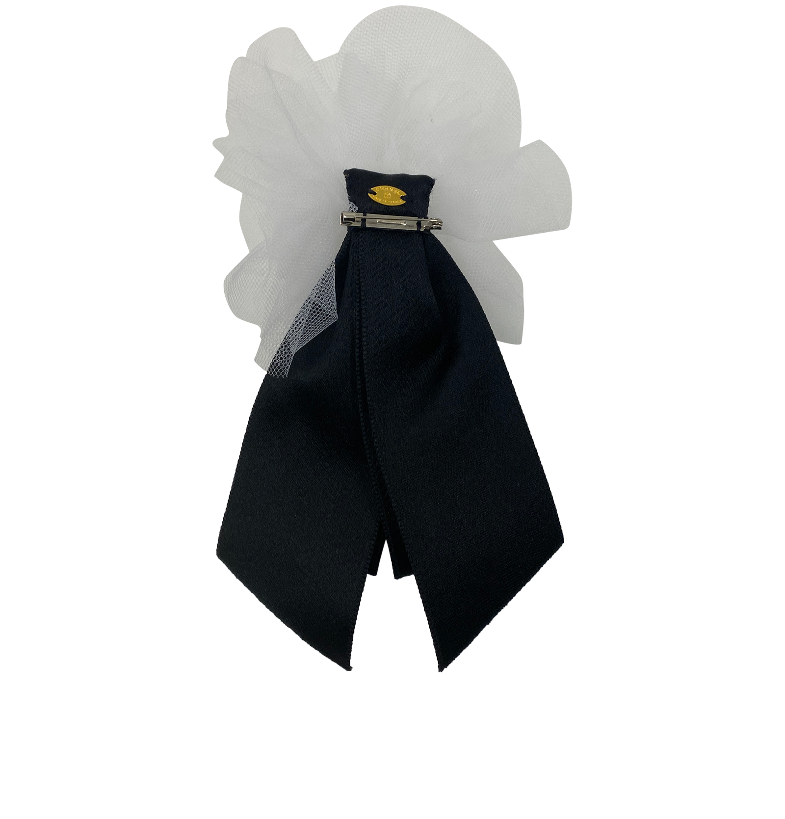 Chanel Broche, 167&euro;, Accesorios, Blanco/Negro, Malla - Tul/Seda - Satén, Vista trasera