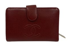 Chanel Billetera Compacta,Piel,Roja,16142929(2012),Card,3*