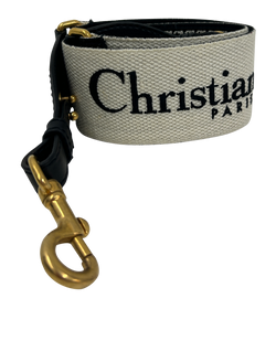 Christian Dior Strap Mountaigne, Tejido, Blanco/Negro,3*