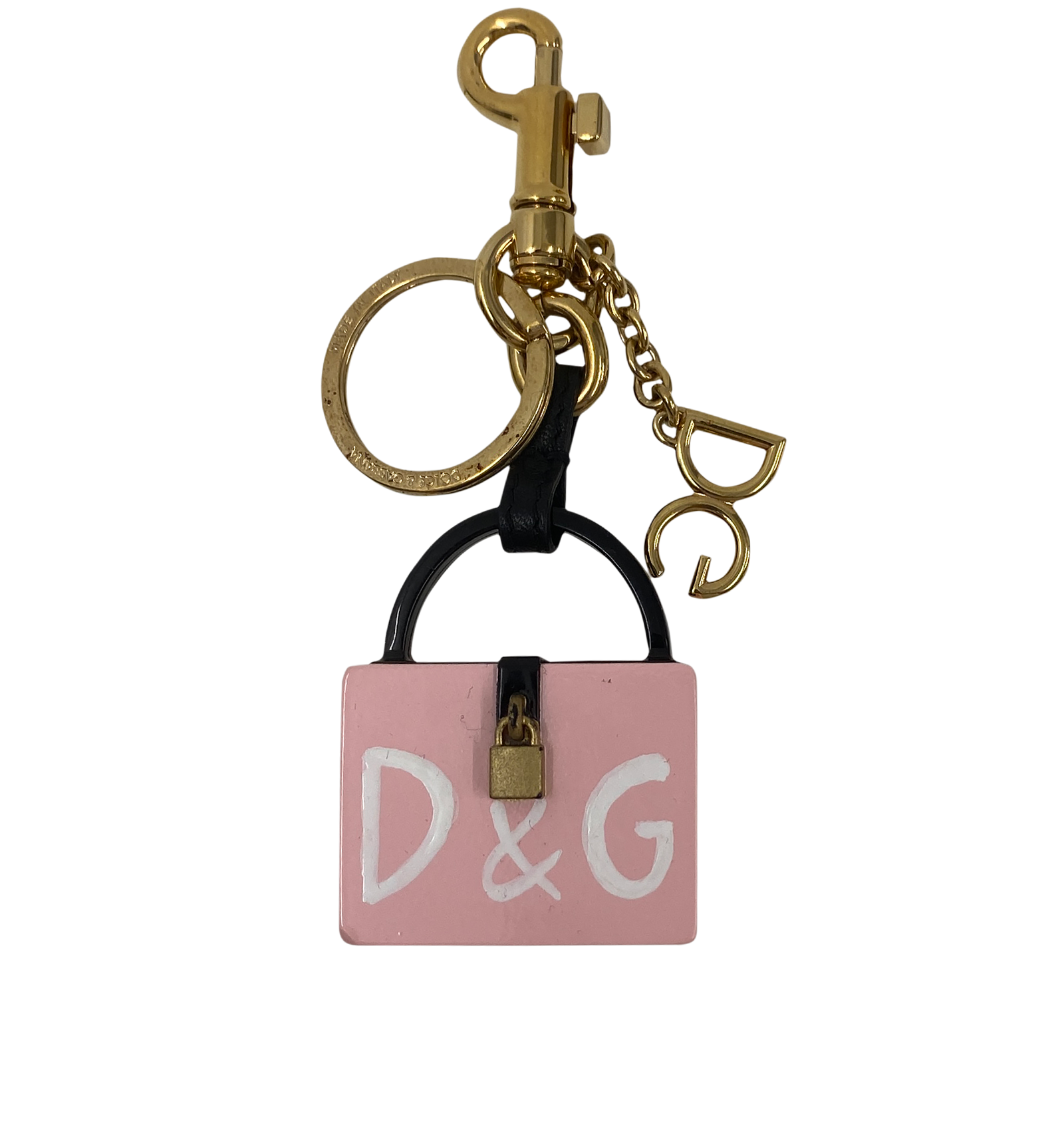 Dolce Gabbana Charm, 60&euro;, Accesorios, Negro/Rosa, Metal - Dorado, Vista frontal