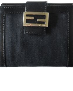 Fendi Zucca Denim Wallet, Leather, Navy Blue, AY13020, 2
