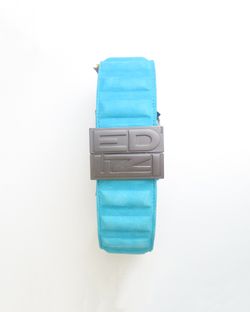Fendi Cinturon Elastico, Ante, Azul claro, 75cm