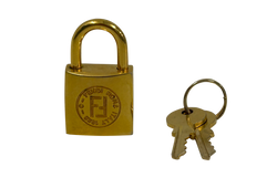 Fendi Candado con Llave,Metal,Dorado,3*