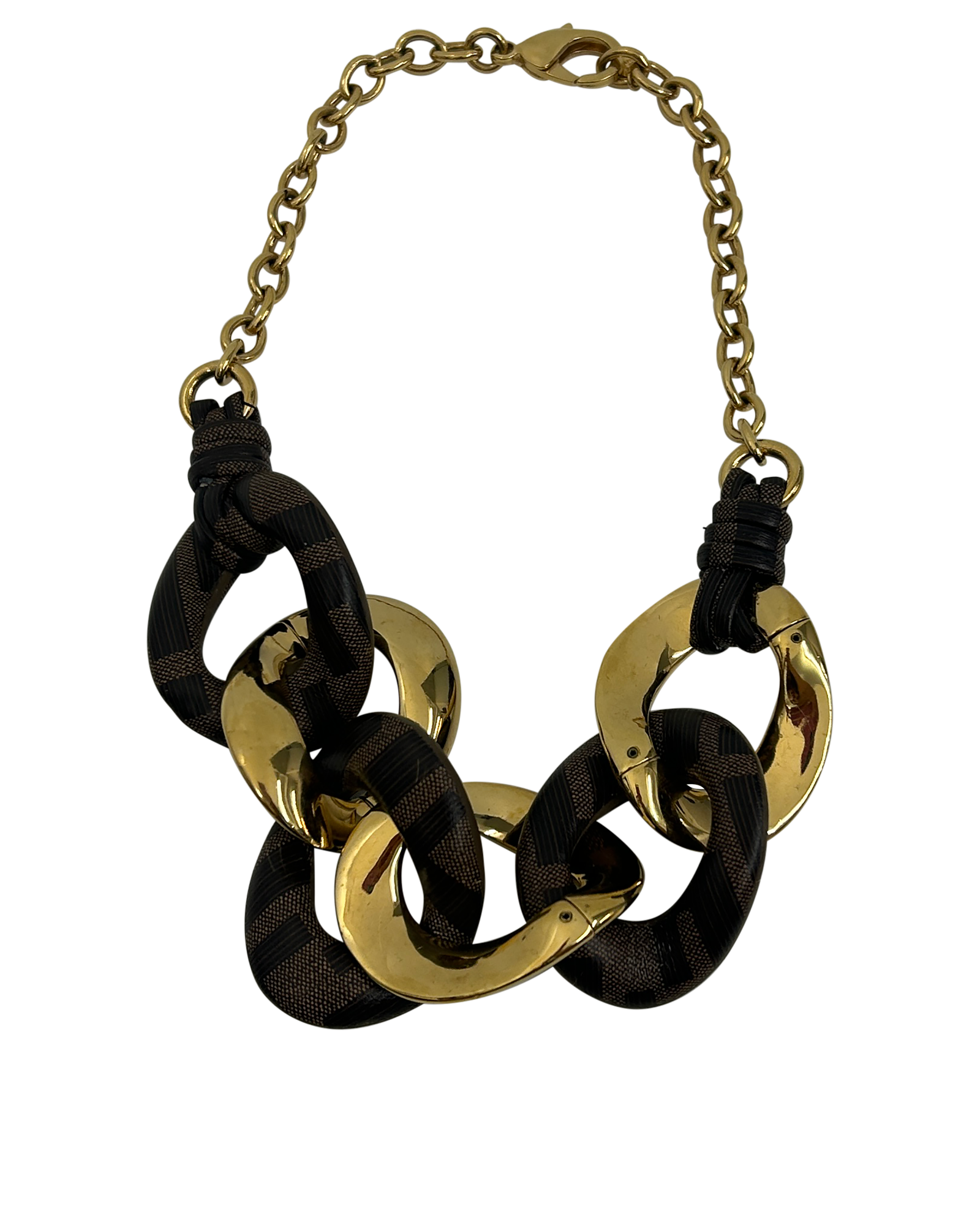 Fendi Collar, 320&euro;, Accesorios, Marrón/Oro, Animal - Piel/Metal - Acero inoxidable, Vista frontal