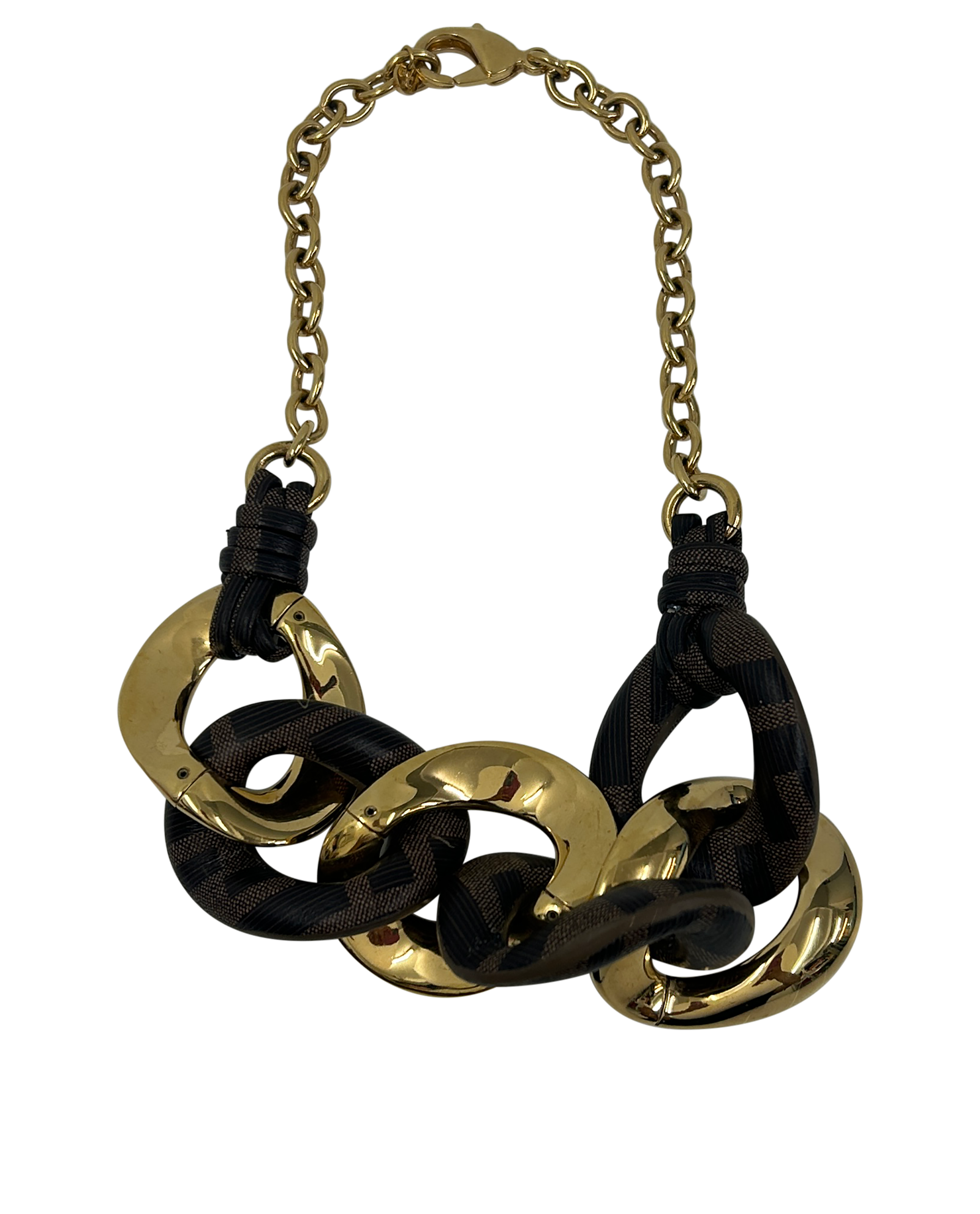 Fendi Collar, 320&euro;, Accesorios, Marrón/Oro, Animal - Piel/Metal - Acero inoxidable, Vista trasera