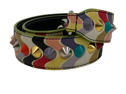 Fendi Correa Bandolera,Strap,Studs,Piel,Multicolor,3