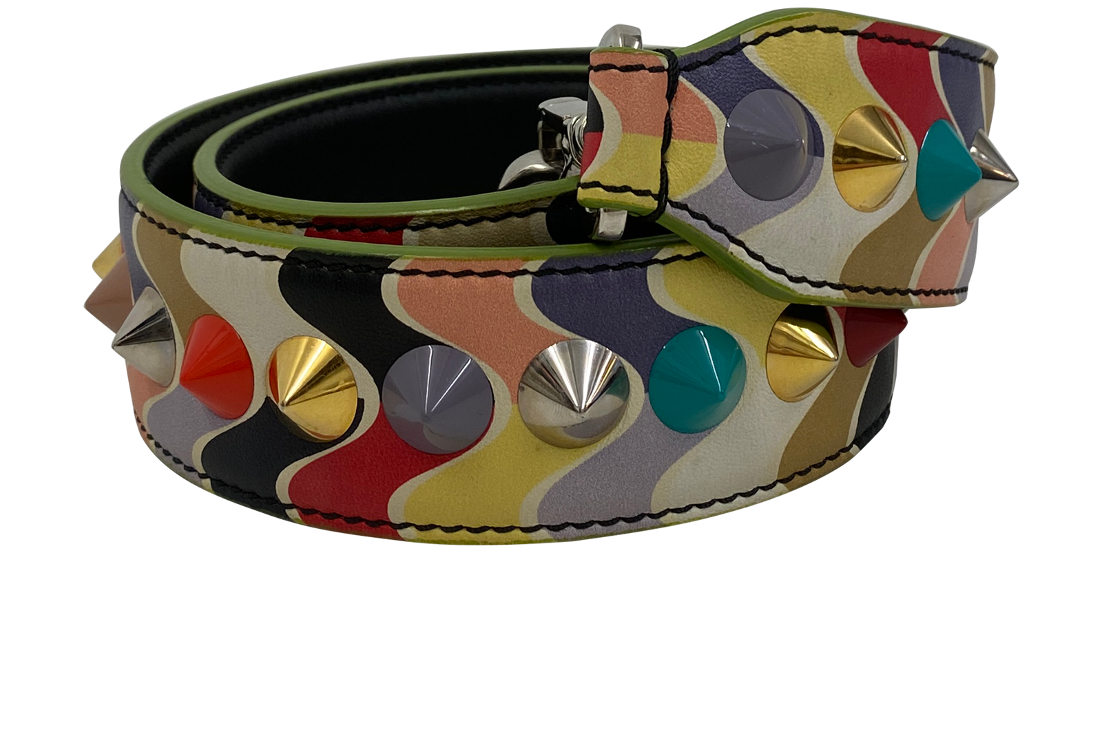 Fendi Correa Bandolera, 288&euro;, Accesorios, Azul/Blanco/Verde, Animal - Piel, Vista frontal