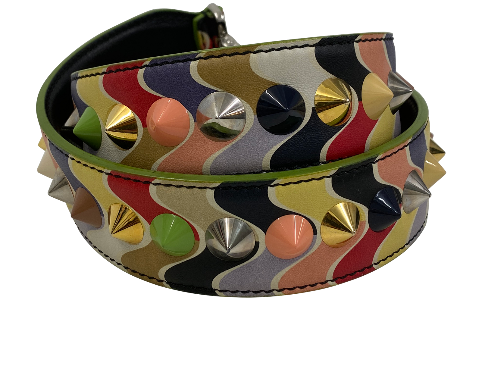 Fendi Correa Bandolera, 288&euro;, Accesorios, Azul/Blanco/Verde, Animal - Piel, Vista trasera