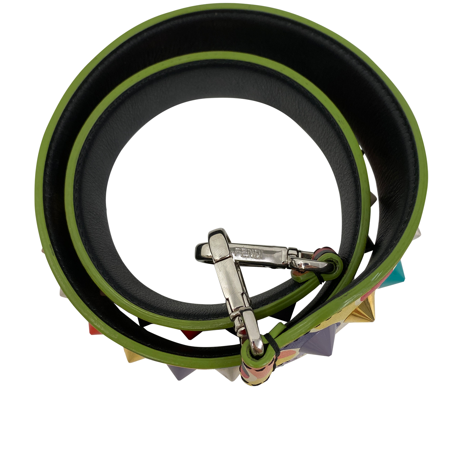 Fendi Correa Bandolera, 288&euro;, Accesorios, Azul/Blanco/Verde, Animal - Piel, Vista interior