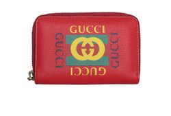 Gucci Monedero Logo, Cremallera, Piel,Rojo, 496319,DB,Cards, 5