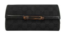Gucci Wallet,Bambú,Canvas, Negro, 115097-3731