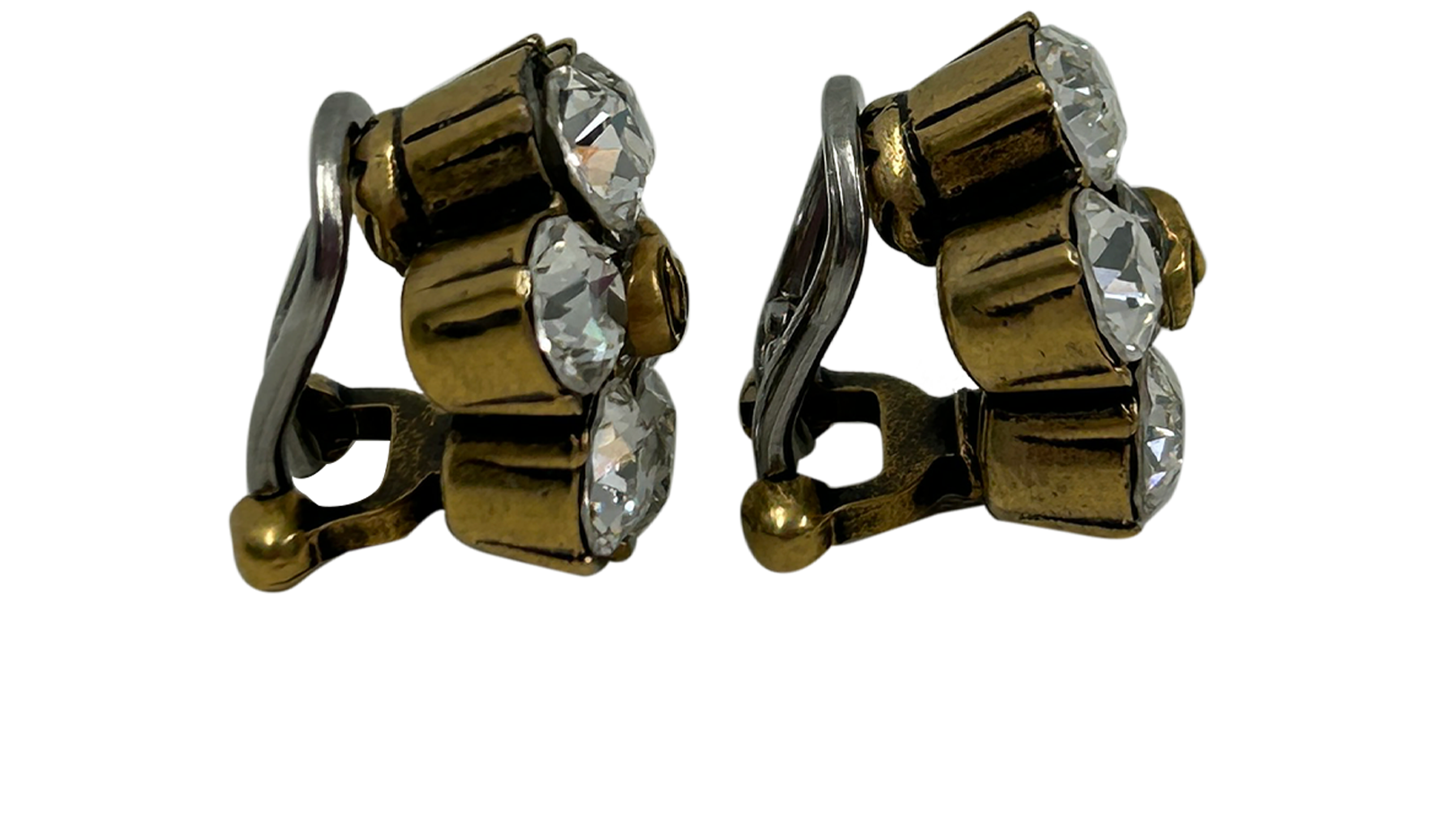 Gucci Pendientes Flower Rhinestone, 120&euro;, Bolso, Oro, Metal - Dorado, Vista lateral