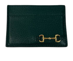 Gucci Tarjetero Horsebit, Piel, Verde,700469