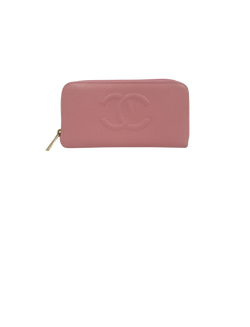 Chanel Billetera,Piel, Caviar, Rosa,4, Box, 94114168