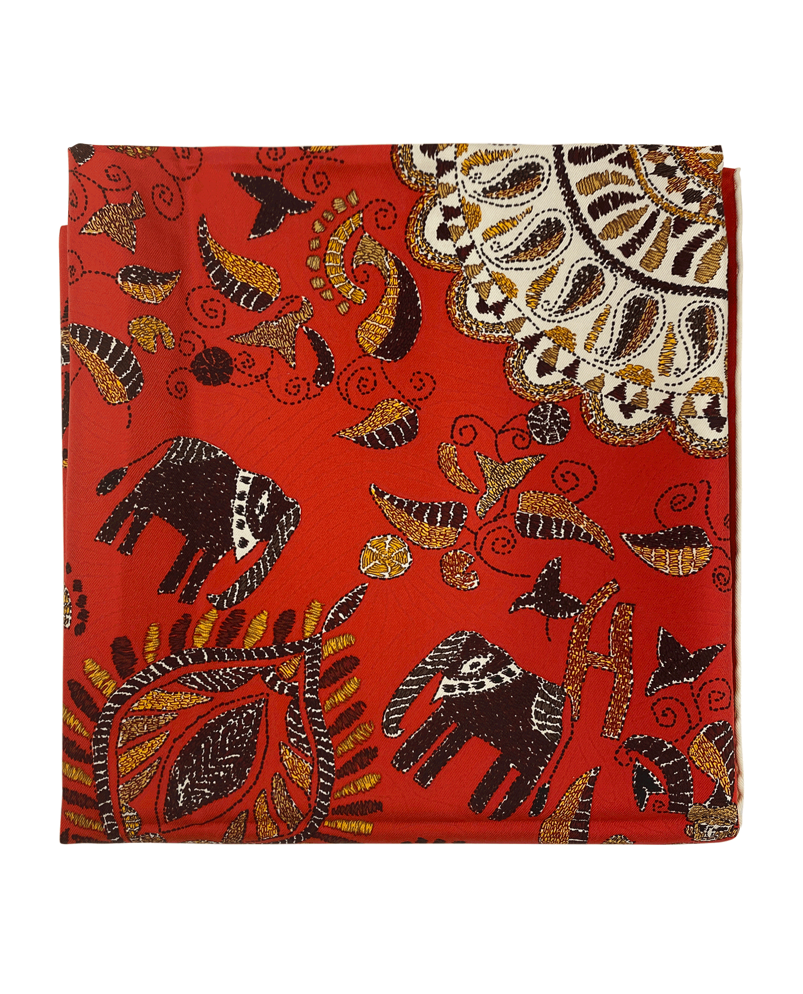 Hermes Pañuelo, 200€, Accesorios, Rojo, Seda - General, Vista frontal