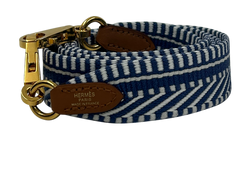 Hermes Strap Tejido Azul Blanco