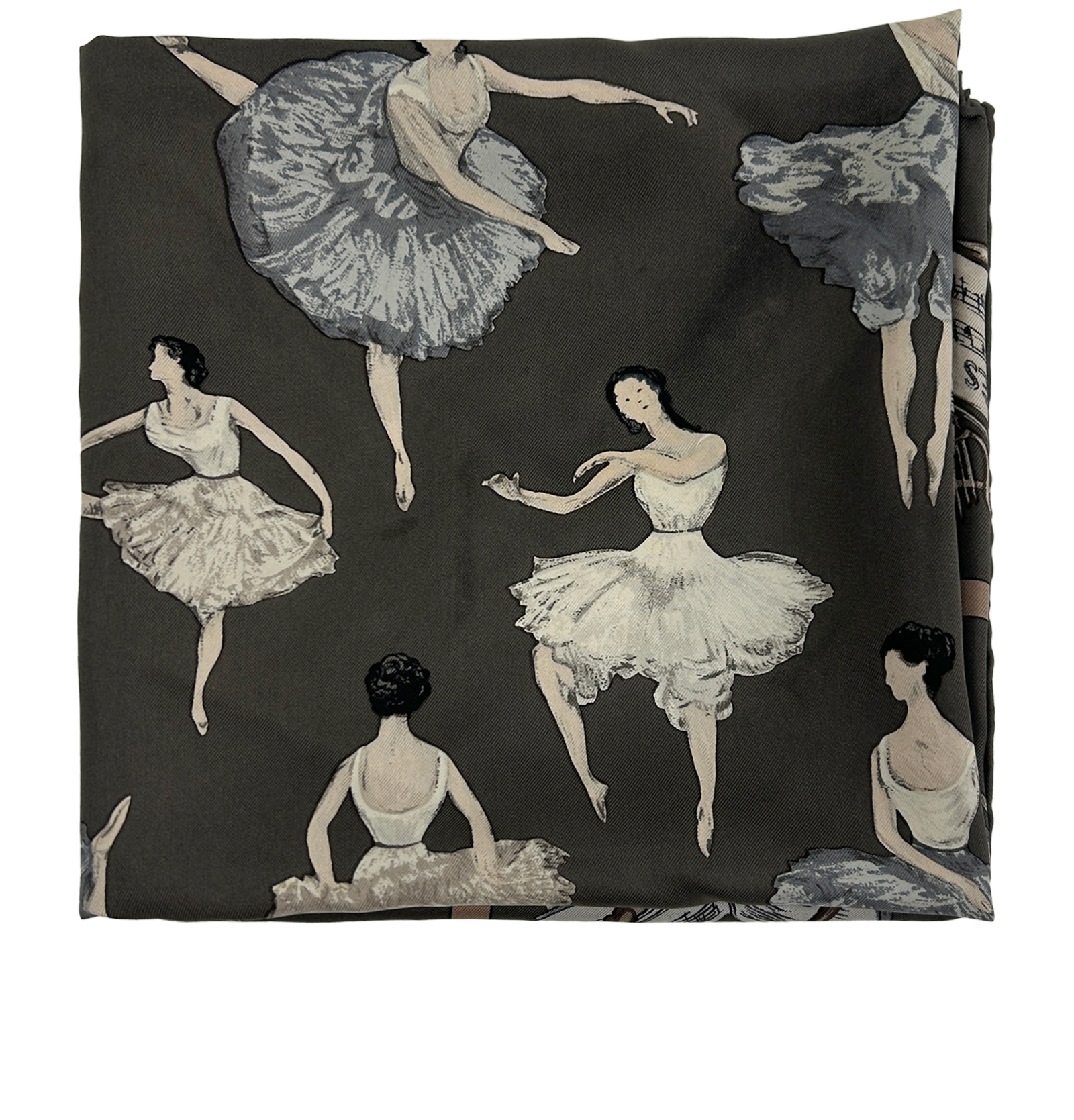 Hermes Pañuelo Ballet, 290&euro;, Accesorios, Gris, Seda - General, Vista frontal