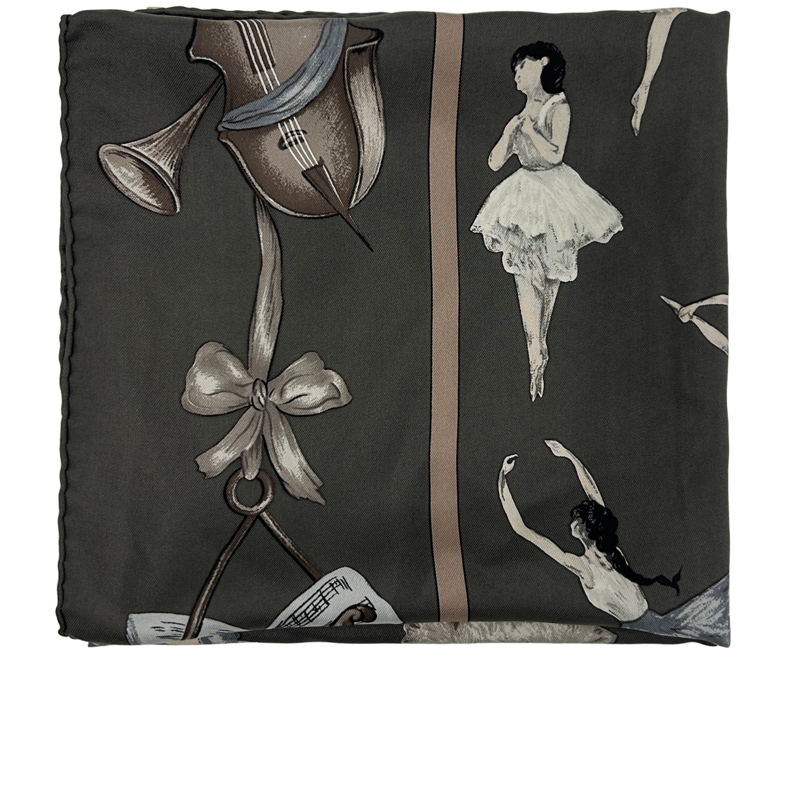 Hermes Pañuelo Ballet, 290&euro;, Accesorios, Gris, Seda - General, Vista trasera