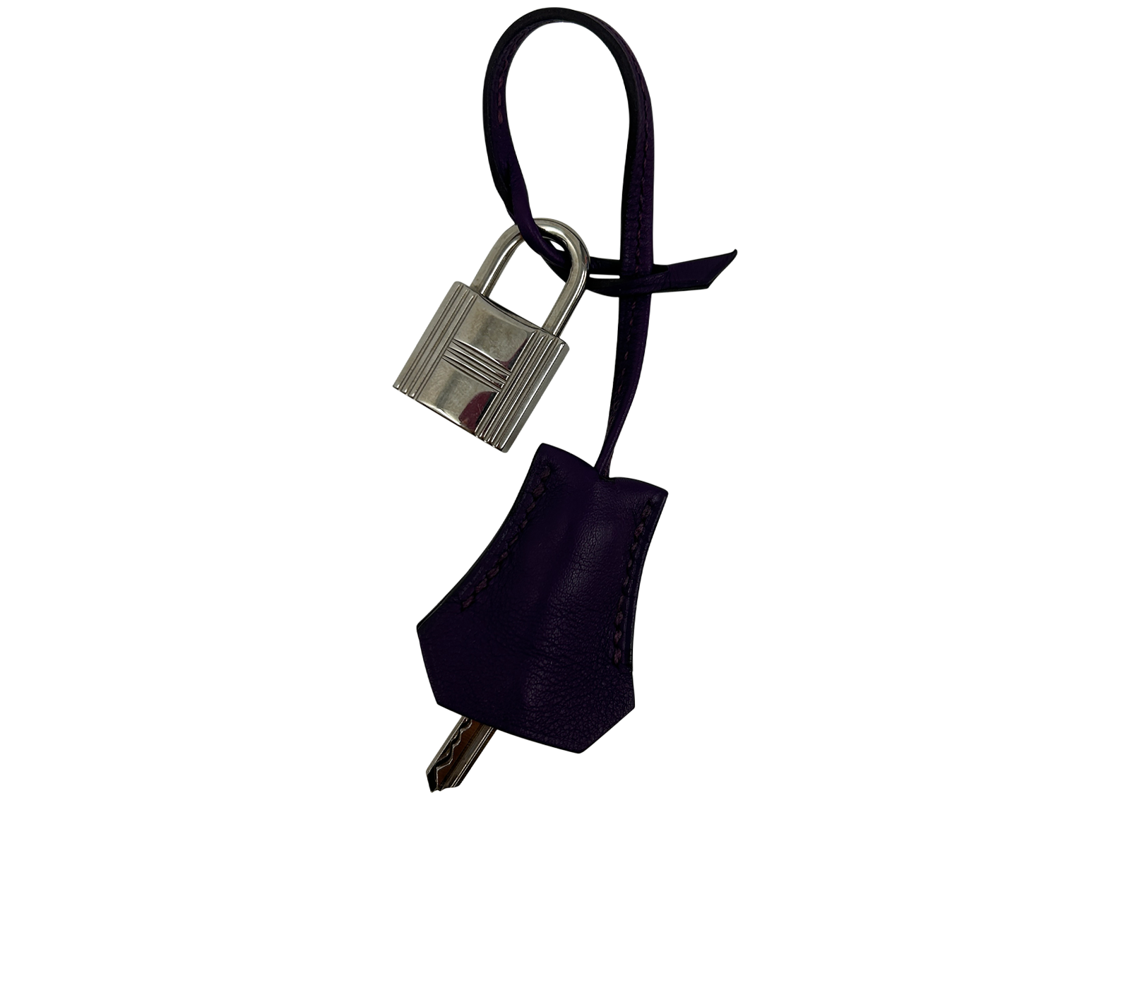 Hermes Clochette, 400&euro;, Accesorios, Morado/Plata, Animal - Piel/Metal - Plateado, Vista frontal