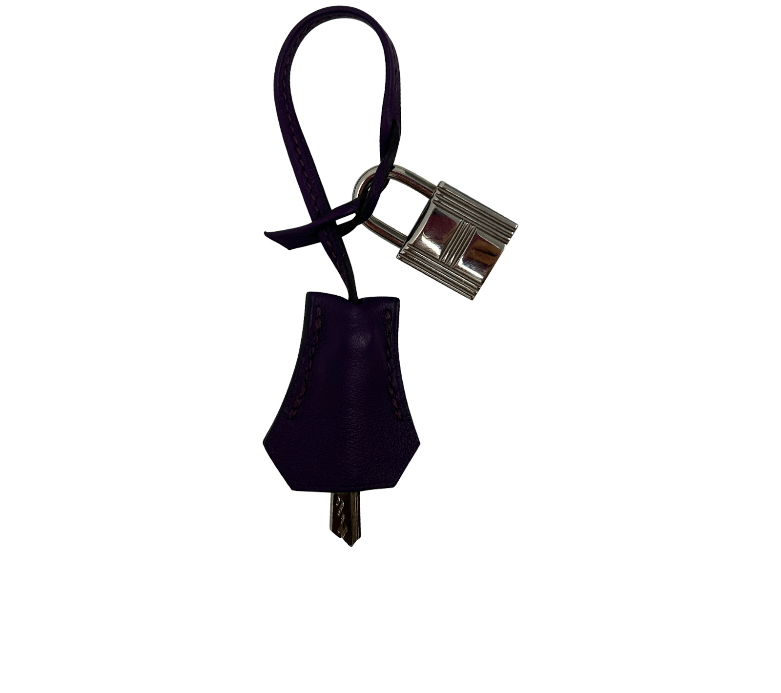 Hermes Clochette, 400&euro;, Accesorios, Morado/Plata, Animal - Piel/Metal - Plateado, Vista trasera