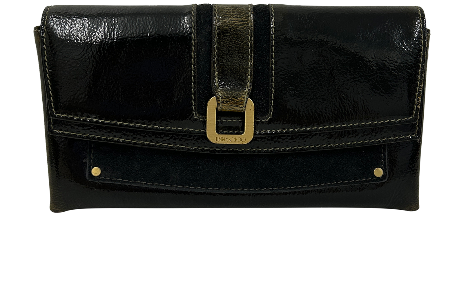 Jimmy Choo Billetera, 50&euro;, Accesorios, Verde, Cuero - Ante/Cuero - Charol, Vista frontal