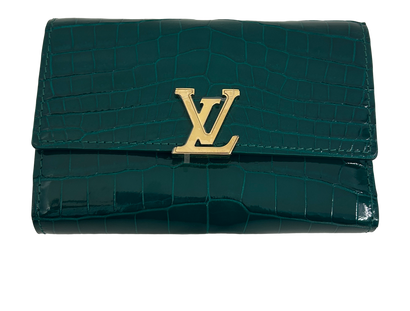 Louis Vuitton Billetera Capucine, 1.100€, Accesorios, Verde, Animal - Cocodrilo, Vista frontal