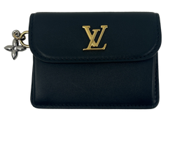 Louis Vuitton, Tarjetero Bloom, Piel, Negro, Chip, 3*