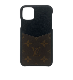 Louis Vuitton Case I Phone II Pro, Canvas/Piel,Negro, Canvas, BC0230