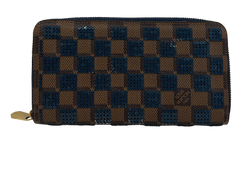 Louis Vuitton Zippy Wallet, Canvas/Lenteju, Marron/Azul, CA2103,3*