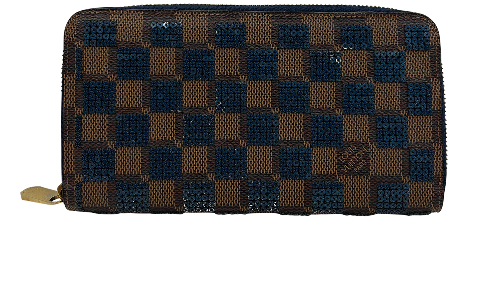 Louis Vuitton Zippy Wallet, 320&euro;, Bolso, Azul/Marrón, Canvas - General/Textil - Lentejuelas, Vista frontal