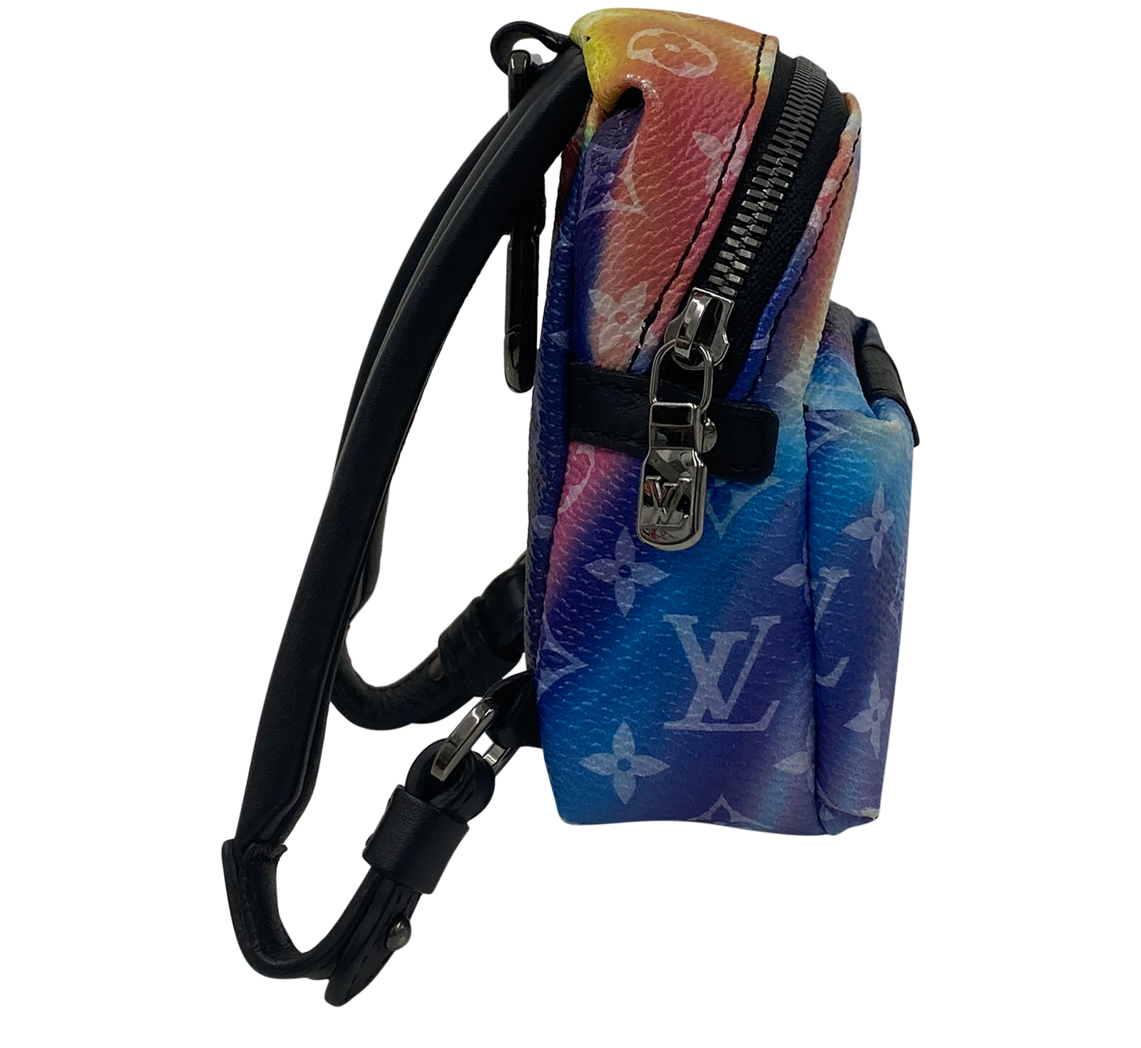Louis Vuitton Charm Mochila Tie & Dye, 436&euro;, Accesorios, Amarillo/Azul/Morado, Animal - Piel, Vista lateral