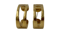 Saint Laurent Pendientes Ovalados, Cristales,Dorado,3