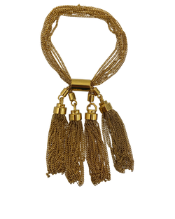 Saint Laurent Brazalete Borlas, Metal, Dorado, 3