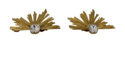Saint Laurent Pendientes Abanicos, Cristal,Dorado,2