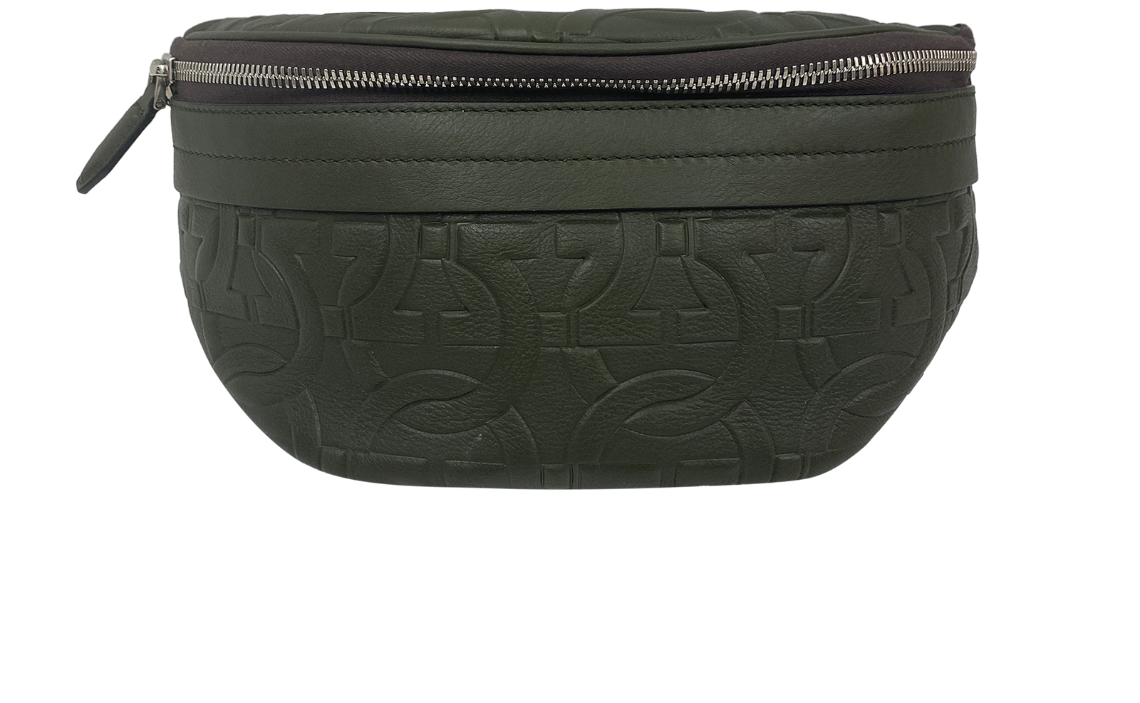 Salvatore Ferragamo Riñonera Gancini, 650&euro;, Bolso, Verde, Animal - Piel, Vista frontal