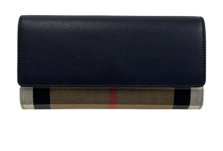 Burberry Billetera, Novacheck/Piel, Azul, 3*