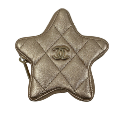 Chanel Charm Estrella, Piel, Dorado, 4*