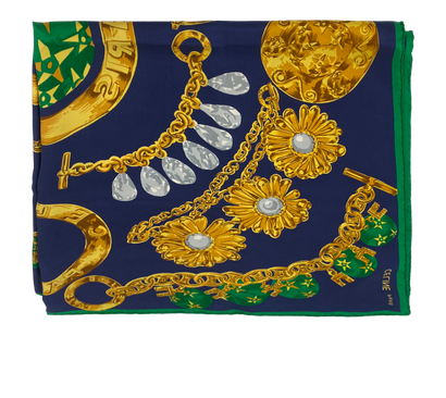 Celine Pañuelo 80x80, 80&euro;, Accesorios, Amarillo/Azul/Verde, Seda - Satén, Vista frontal