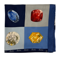 Cartier Pañuelo, Piedras Preciosas, Seda Azul, 4*