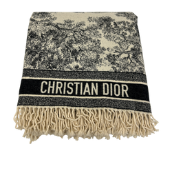 Christian Dior Estola 150x140cns, Lana, Negro/Beige, 2*