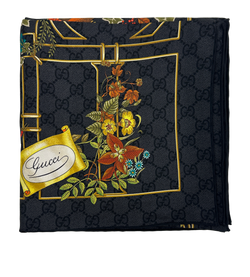 Gucci Pañuelo, Seda, GG, Negro,3*