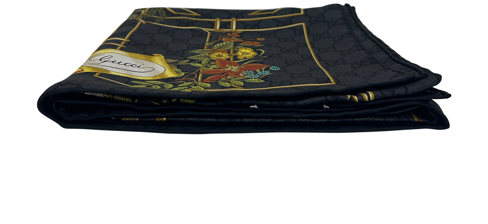 Gucci Pañuelo, 320&euro;, Accesorios, Negro/Oro, Seda - General, Otros tipos de vista