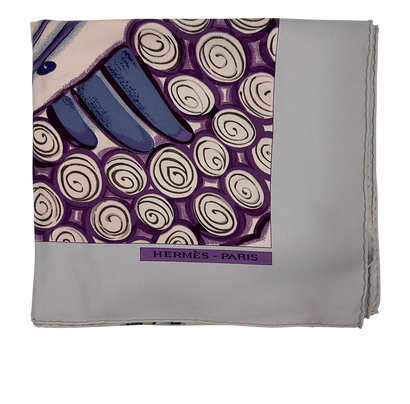 Hermes Pañuelo, 160&euro;, Accesorios, Morado, Seda - General, Vista frontal