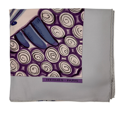Hermes Pañuelo, Seda, Céramique Ottomane, Morado, 2*